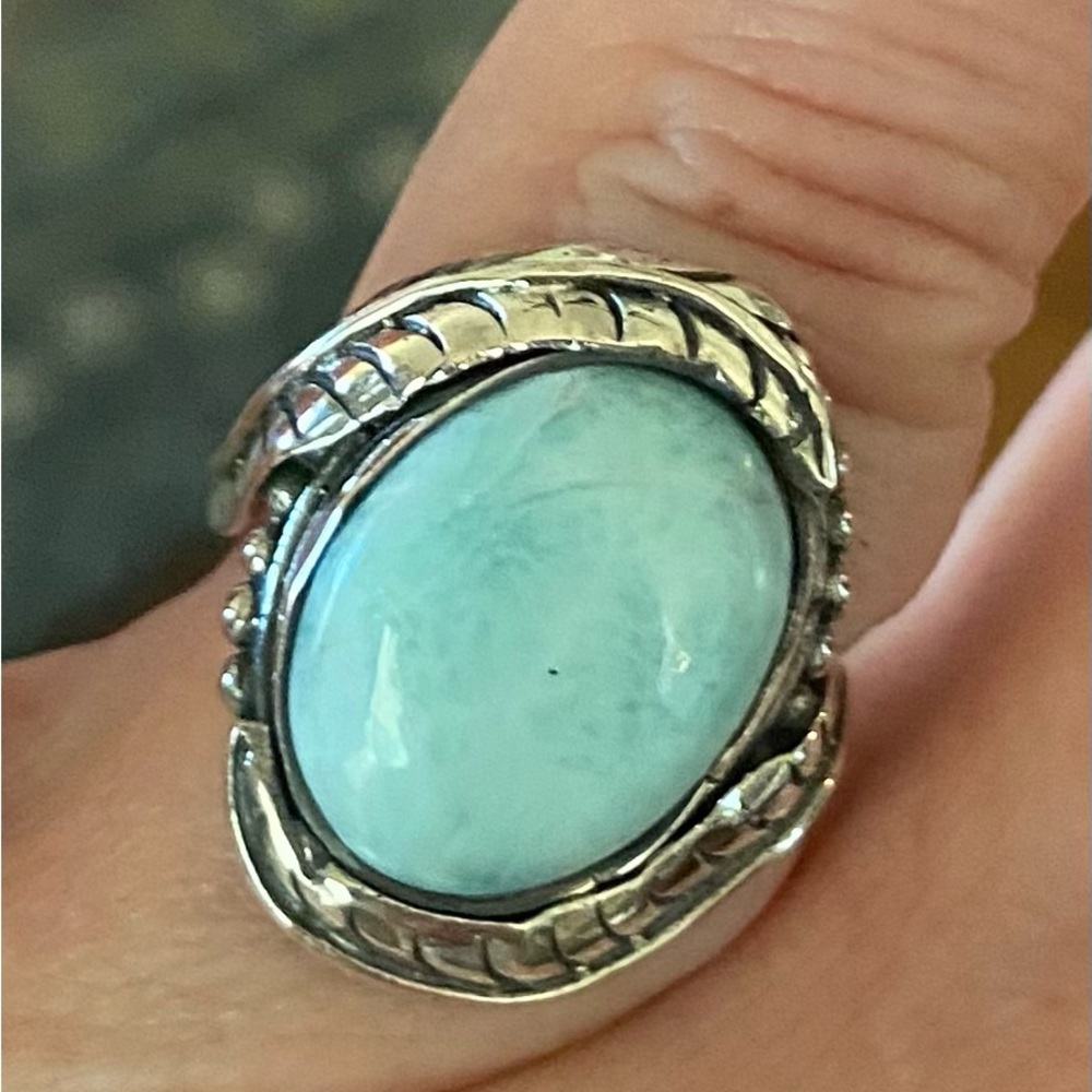 NWT Larimar Ring in .925 Sterling Silver Made in Bali! - Picture 8 of 10